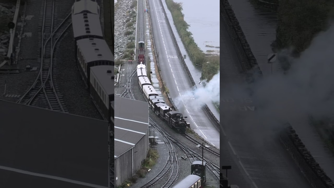 James Spooner with the Victorian mixed train through Boston Lodge on the Ffestiniog Railway 