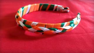 independence day craft, How to make India Flag Hair Belt,