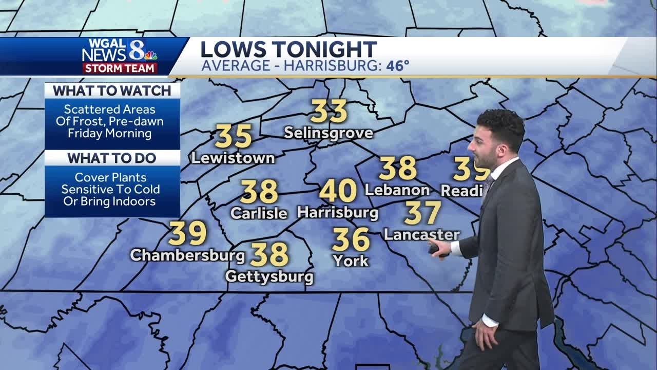 Cooler & breezy Thursday; Frost Advisory for some Friday AM - YouTube