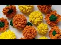 Very easy crochet marigold tutorial ||