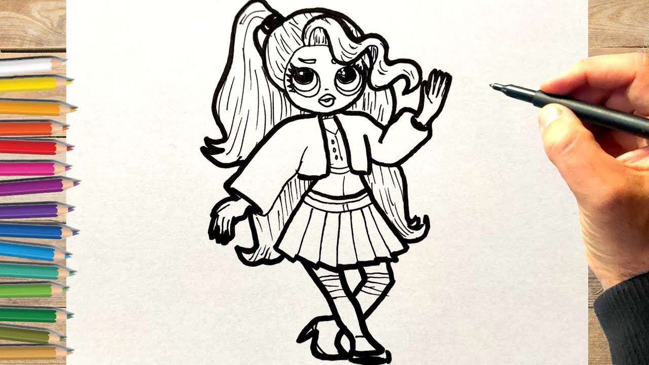 Dessin poupée lol omg, comment dessiner une poupée lol facile - YouTube