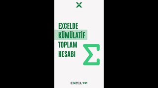 Excel'de Kümülatif Toplam İşlemi Yapma #EXCEL 751 | #shorts #exceldersleri #excel #excelkısayollar