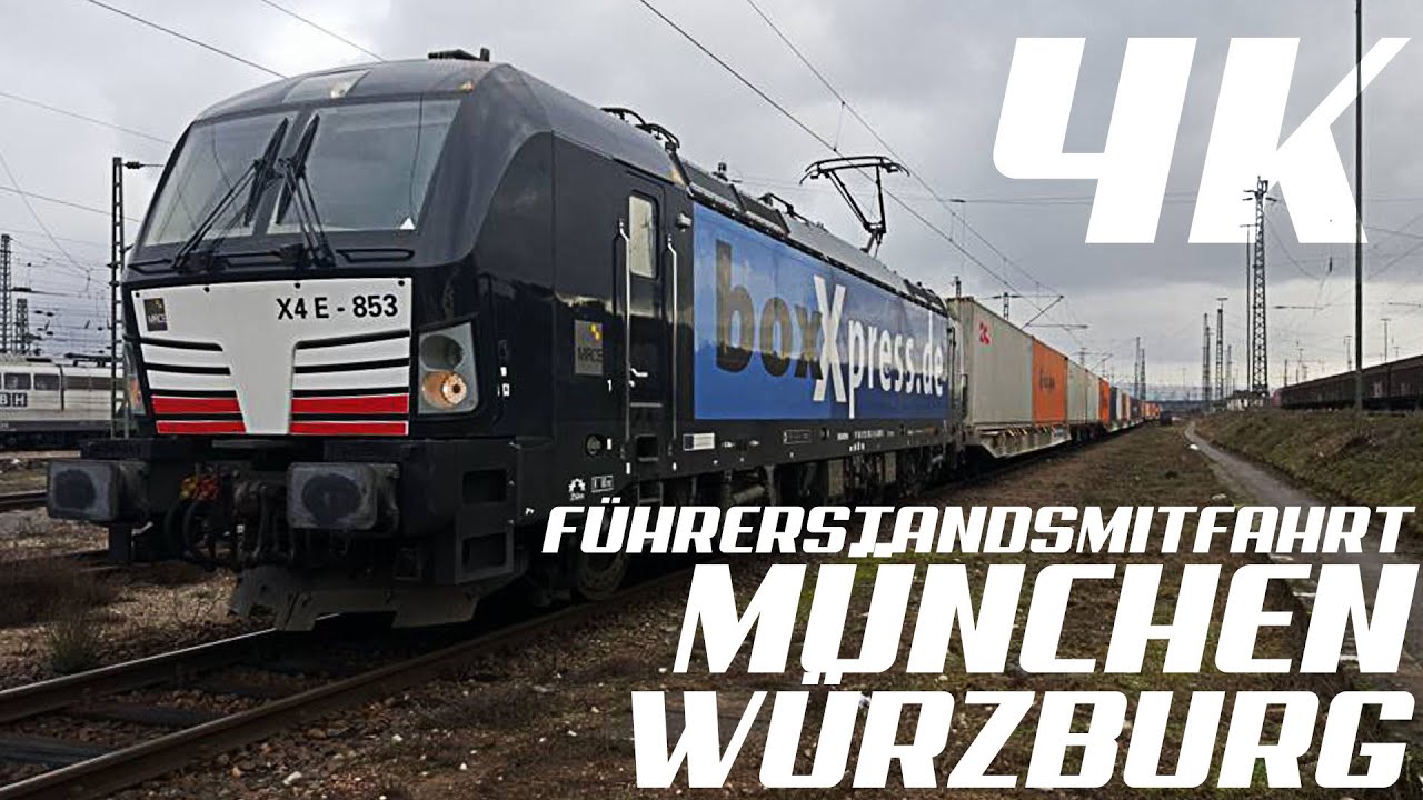 GoPro, Führerstandsmitfahrt München - Würzburg, 4K, Teil 1