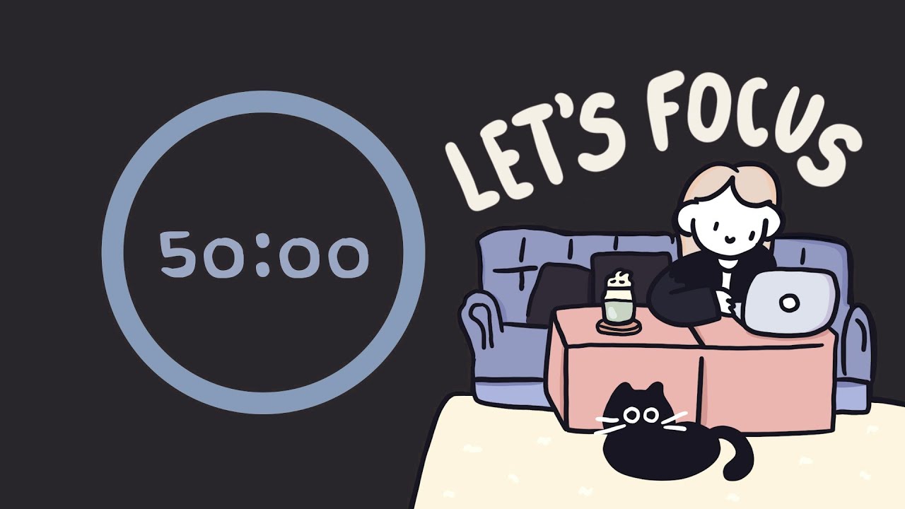 Coffee Shop Pomodoro 4x50min | ADHD | Let's get focused! ♡