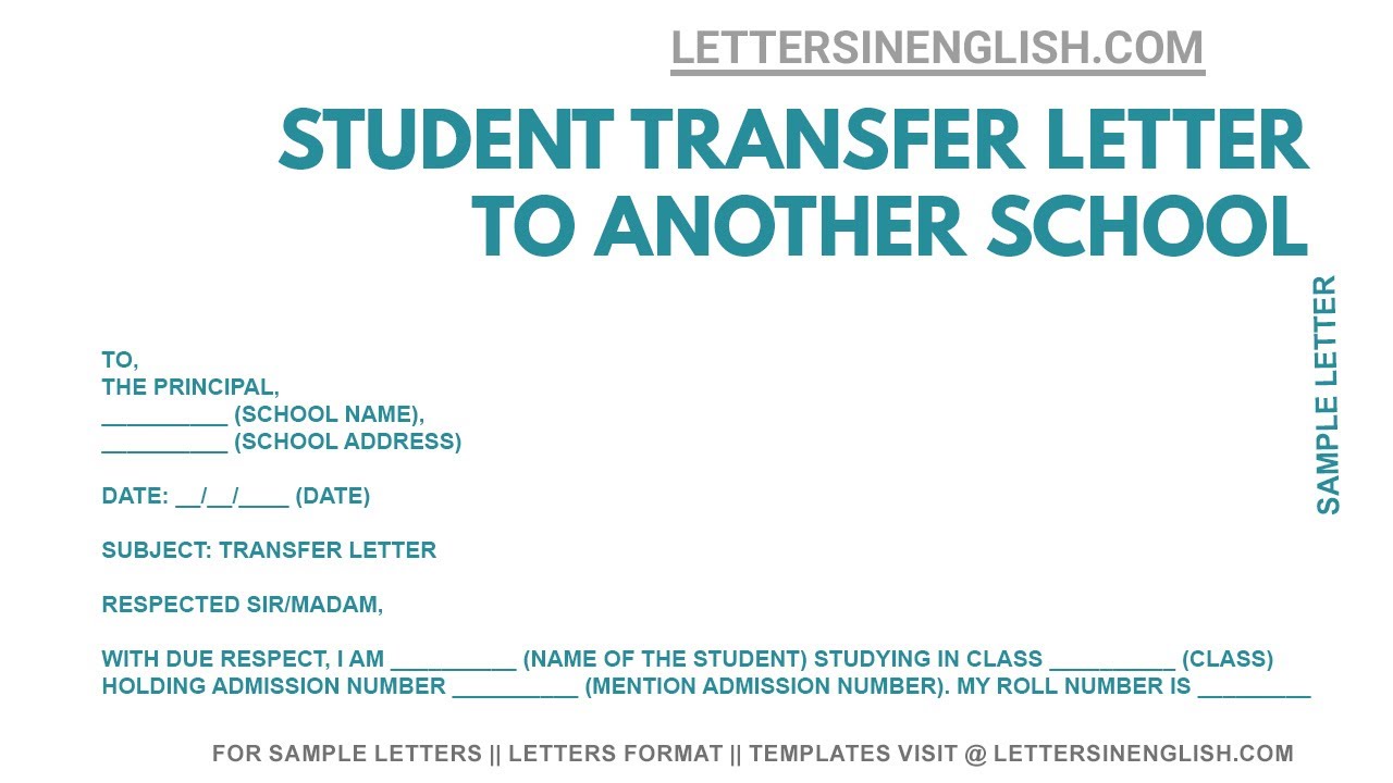 application letter to change school