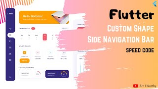 custom side navigation bar in flutter web | nav bar | custom shape with custom painter | speed code