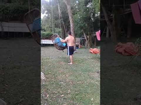 Filho cuidando do papai pega as boas em Tijucas do Sul