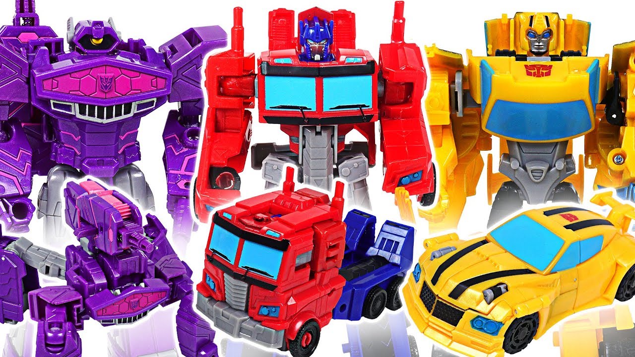 Transformers Cyberverse warrior class Optimus Prime, Bumblebee VS Shockwave, Starscream! #DuDuPopTOY - YouTube