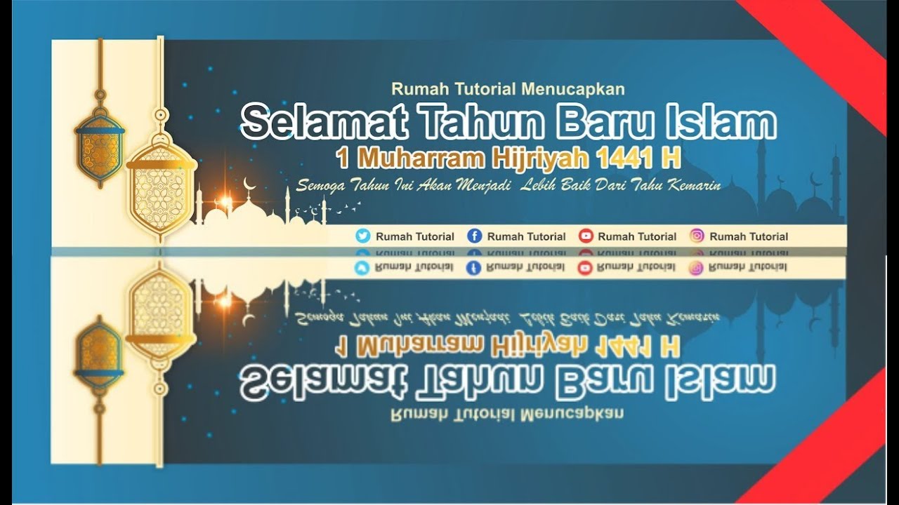  Tutorial  Corel Draw  X7  56 Desain  Banner Tahun Baru Islam 