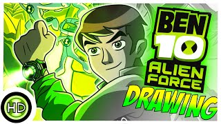 Drawing BEN 10 ALIEN FORCE - Poster Speed Draw screenshot 1