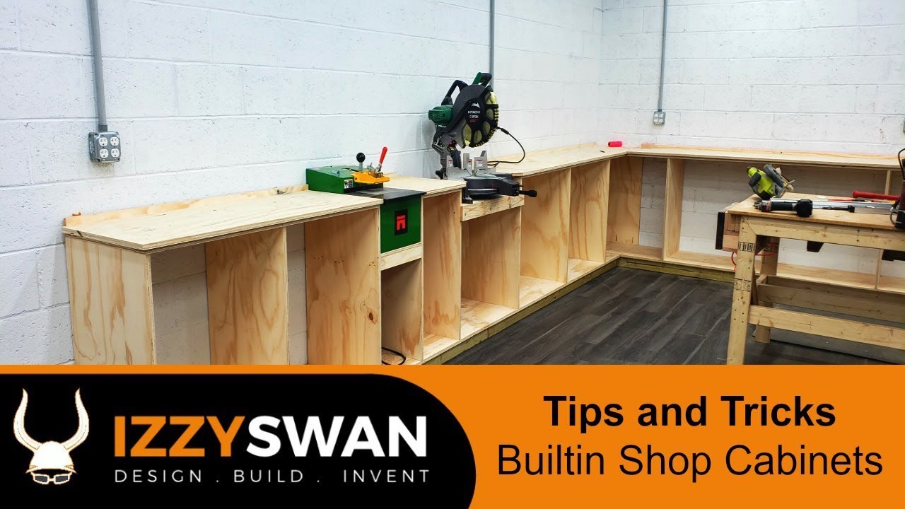 Simple Built In Shop Cabinets How To Woodworking Youtube