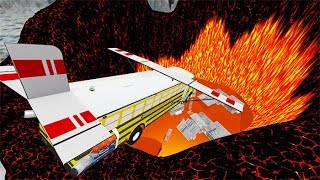 Beamng Drive - Volcano Crater Car Jumping Into Gas Station