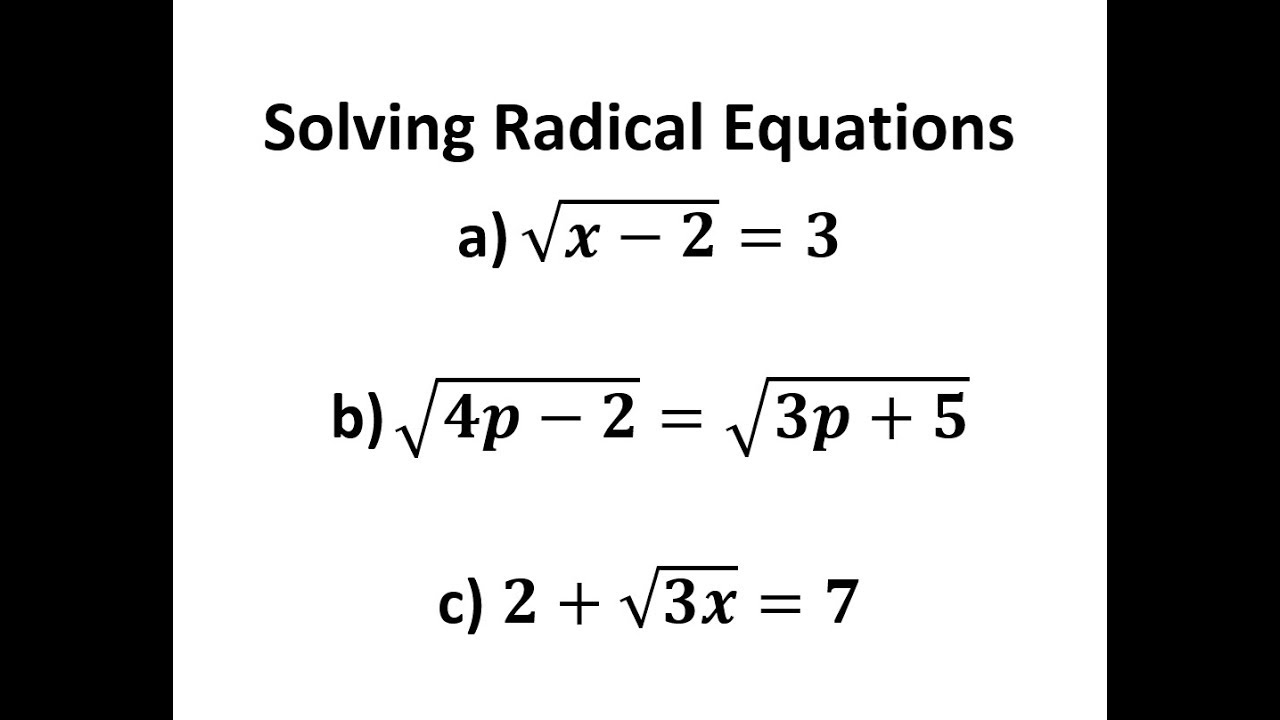radical equations and problem solving