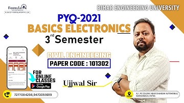 BEU PYQ-2021 Basic Electronics #3rd Sem. Civil Engineering #beu #3rd #semester #formulator #pyq
