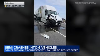 Terrifying video shows Niles driver allegedly crash into stopped traffic in North Carolina