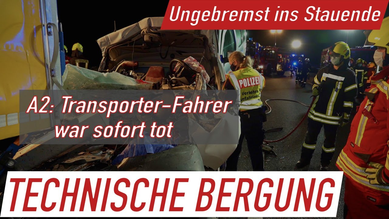 Tödlicher Unfall am Stauende bei Lauenau: Transporter kracht mit hoher Geschwindigkeit in 40-Tonner