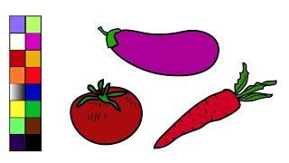 How To Draw And Coloring Vegetables For Kids Learn Vegetables With Coloring Pages