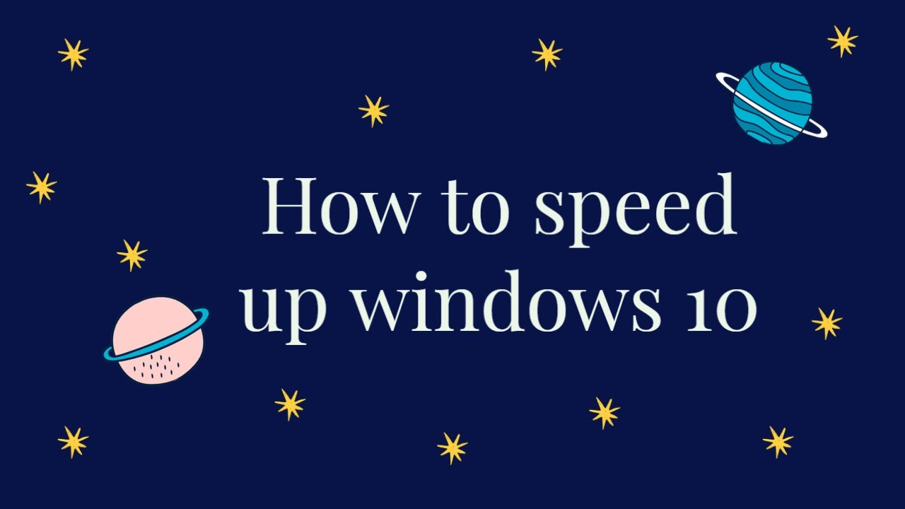 How to speed up windows 10 - YouTube