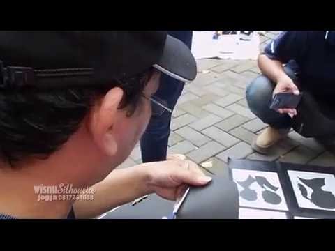 Bikin Lukisan Siluet Wajah 3 menit. JOGJA.( Silhouette Potraits ) wisnusiluet.jogja