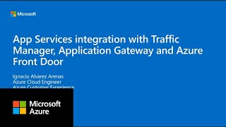 App Services integration with Traffic Manager, Application Gateway and Azure Front Door
