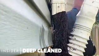 How Clogged Gutters Are Cleaned Before Winter | Deep Cleaned