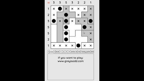 Grey is Odd - Today grids. Solution level 3 7X7 dated 07-03-2024 #logicpuzzles #logicgames  #games