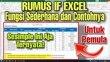 Belajar Rumus IF Dasar Secara Sederhana dan Simple Untuk Pemula | Excel 2013