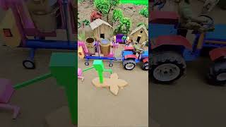 Mini hand pump water science project with orange concrete mixer &amp; diy tractor cow farm #shorts #yt