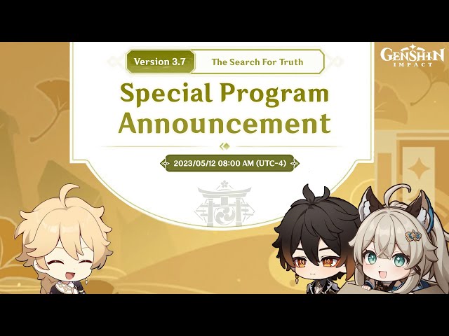 3.7 Special Program Livestream Summary & Primogems Code