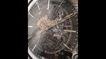 Large Black And Gold Visible Moving Gears Wall Clock 80cm