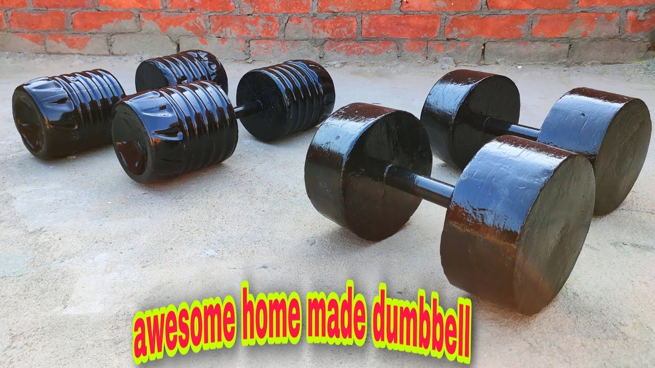 عمل دامبل بسيط في البيت زي  في الجيم  awesome home made  घर का जिम dumbbells from cement for gym 💪💪