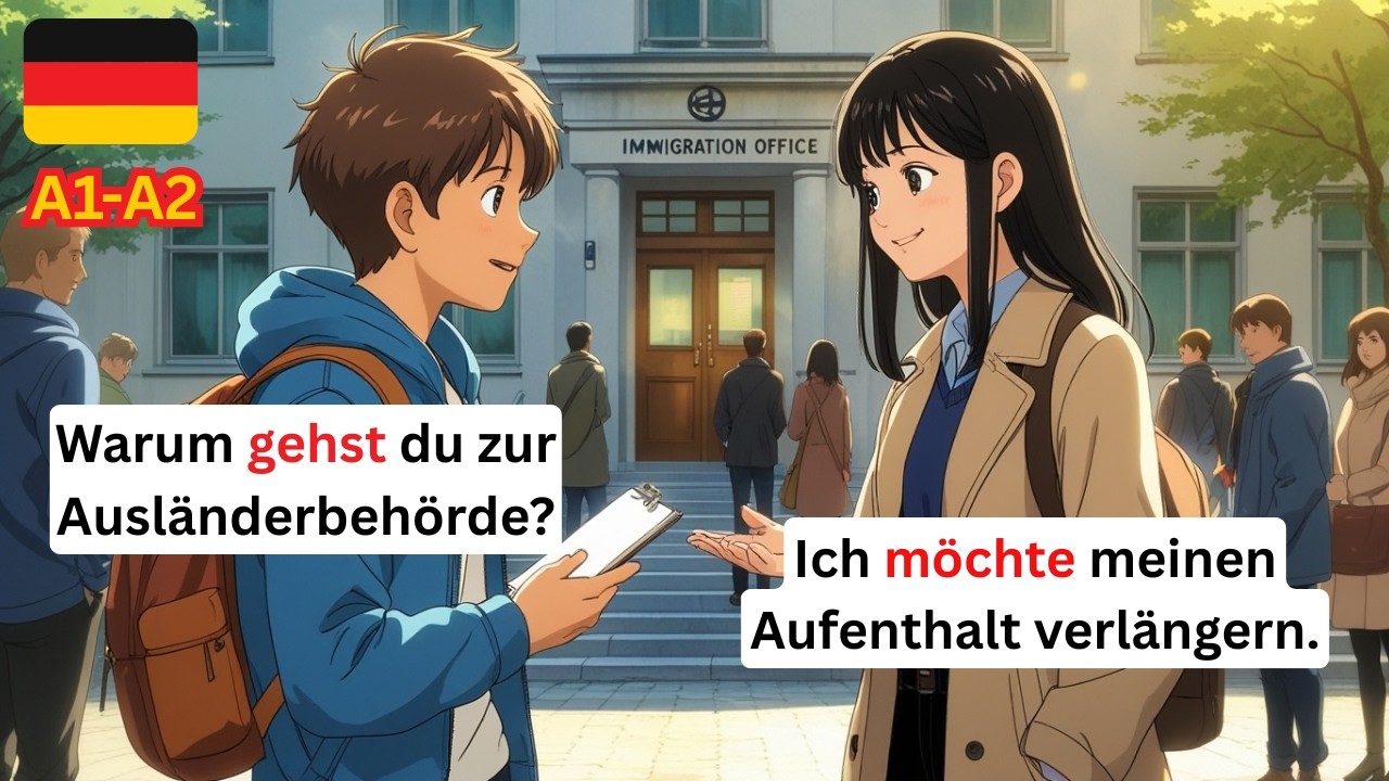 Learn German A1–A2: Visiting the Ausländerbehörde | 50 Easy Questions & Answers