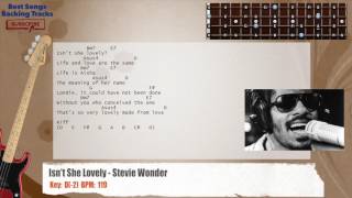 Video thumbnail of "🎻 Isn't She Lovely - Stevie Wonder Bass Backing Track with chords and lyrics"