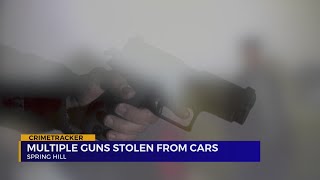Multiple guns stolen from cars