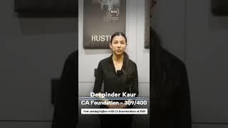 309/400 in CA Foundation Jan 26, Deepinder Kaur, Hoshiarpur, Now aiming higher for CA Inter with RMS