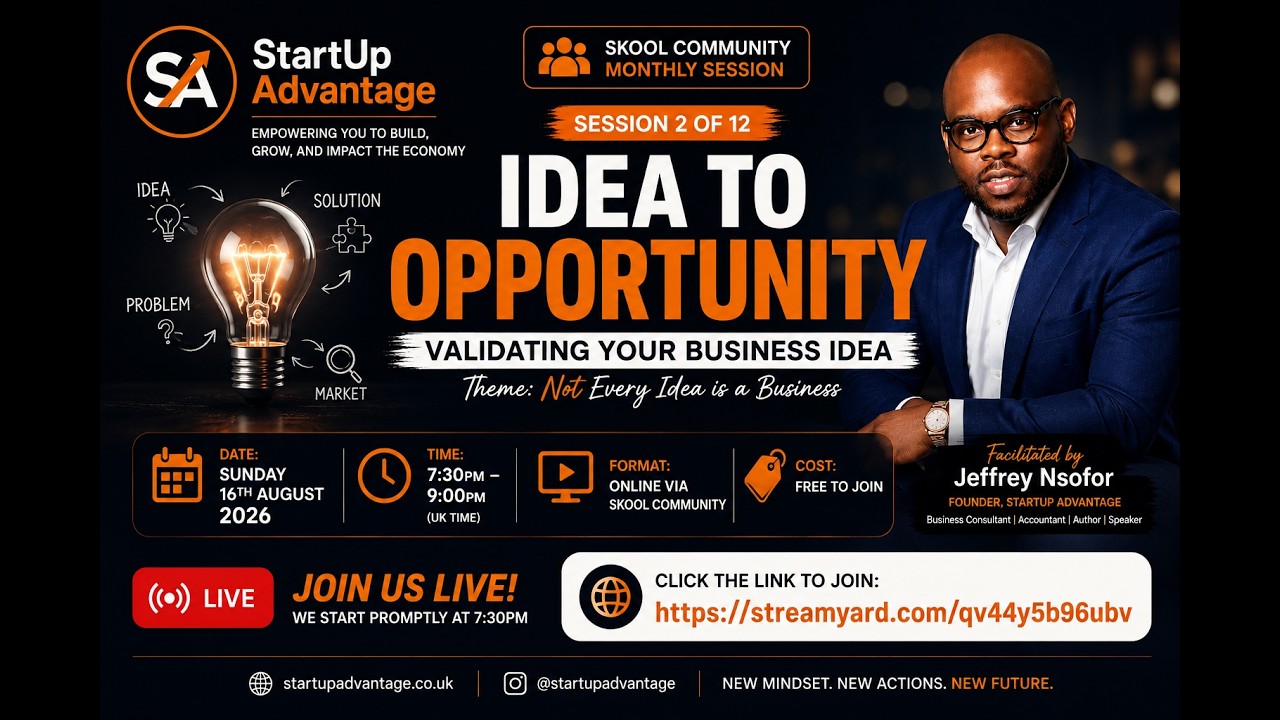 StartU Advantage Webinars- Ideas to Opportunity
