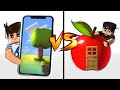 DENTRO DE UM CELULAR VS DENTRO DE UMA MAÇÃ NO MINECRAFT!