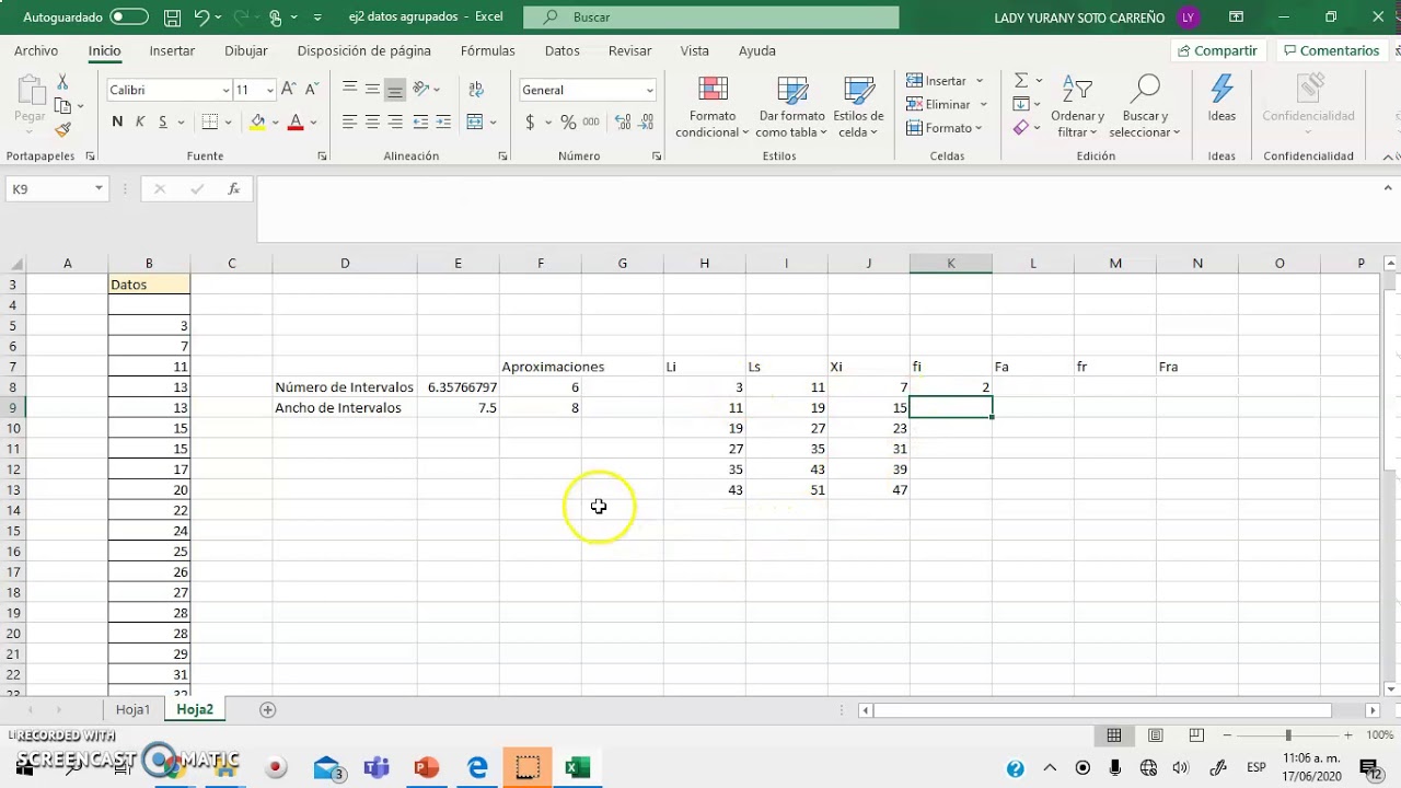 Tablas de Frecuencia con datos agrupados en excel YouTube