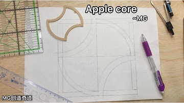 how to draw a apple core templates from patchwork posse I 斧形 I 苹果芯easy tutorial I patchwork I quil