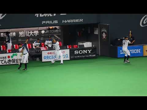 2017/06/09　日ハム　中田翔＆中島卓也＆大田泰示　試合前の素振り　＠札幌ドーム