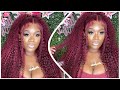 🍒BOMB Cherry Color Curly Wig Install| Start to Finish💋| WorldNewHair |TheBhSlay Products 🍒