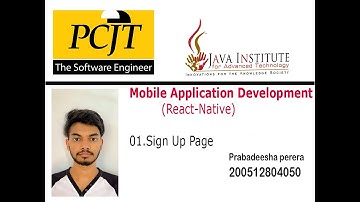 Sign Up Page | Cross Platform Application Development | React Native | Java Institute