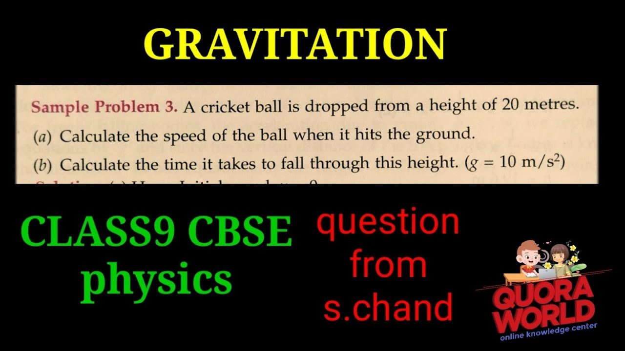 A cricket ball is dropped from a height of 20m calculate the speed of ball when it hits the