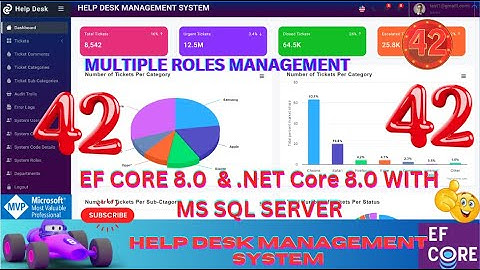 EP 42 Help Desk Management System EF Core NET Core ll .NET 8.0 Tickets, Users, Roles Management,🚀💥