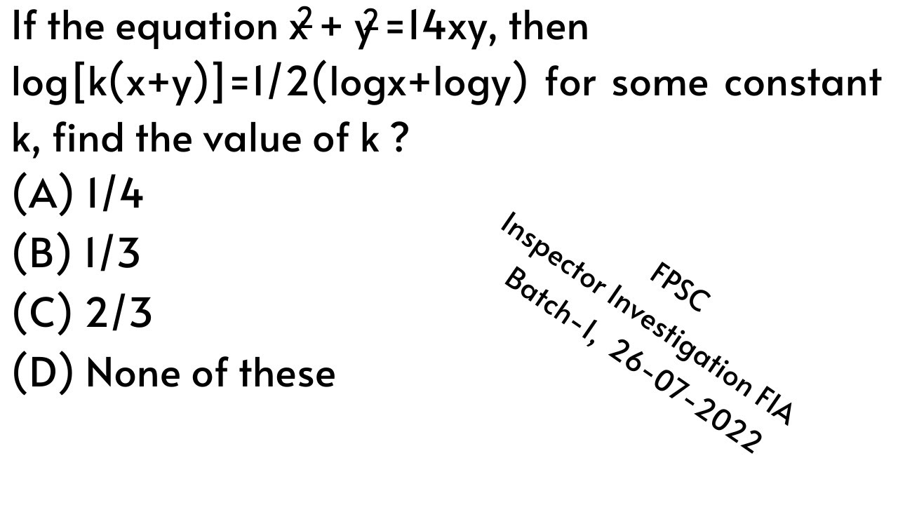 If The Equation X Y 14xy Then Log k x y 1 2 logx logy For Some if-the-equation-x-y-14xy-then-log-k-x-y-1-2-logx-logy-for-some