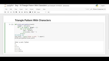 100 Days Python Loop Challenge  | Day - 18  Triangle Pattern With Characters