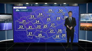 Slick spots, cool and cloudy today