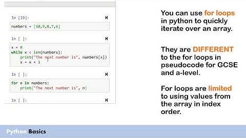 Python basics - Using counter loops with arrays
