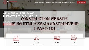 Construction Website Using HTML, CSS, Javascript and PHP ( Part-10 )