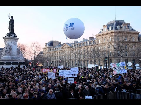 People march against anti-semetism in Paris | LIVE